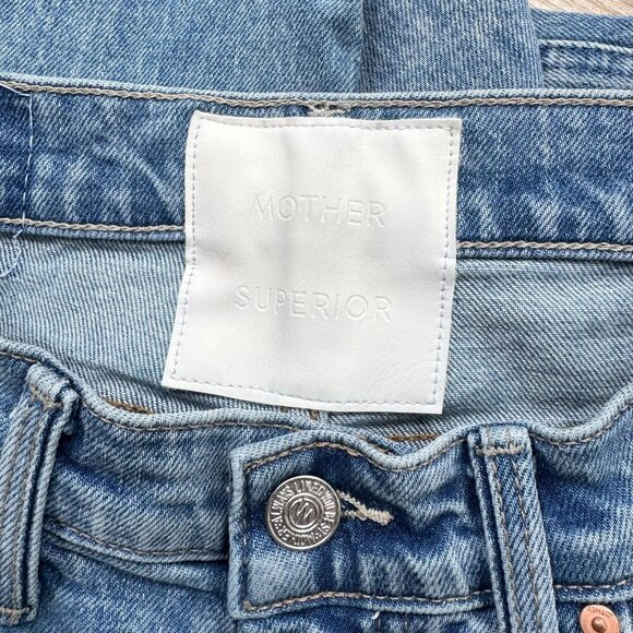 MOTHER Superior The Tripper Flood Fray Jeans Left in Dust Flare Denim Blue 26 - Picture 10 of 17